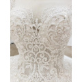 Jancember HTL1421 Bridal Dress Lace Long Sleeve Latest Ruffled Tiered Wedding Dress